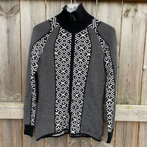 Smartwool Cardigan Sweater Full Zip Dacono Ski Wool Blend Medium - Picture 1 of 8
